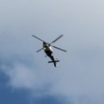 helicopter hovering overhead